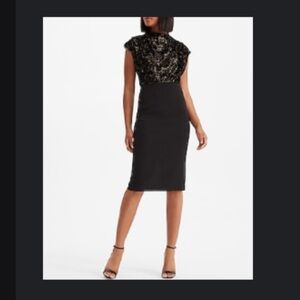 Elegant Black and Gold Women's Dress